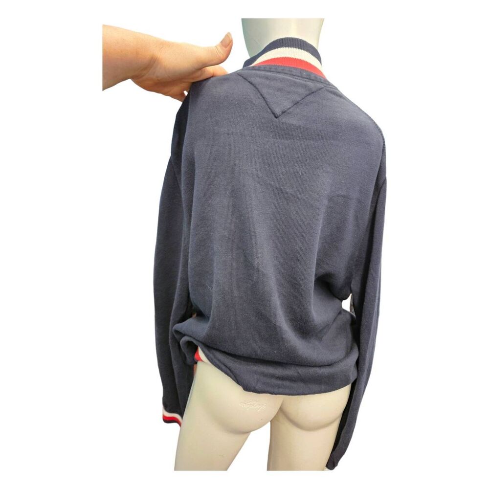 Tommy Hilfiger Navy Quarter Zip Sweater XL Pullover - Picture 4 of 7